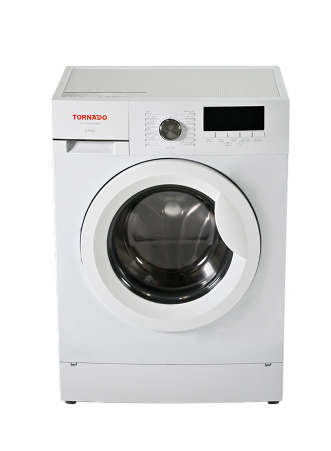 Tornado Front Load Washing Machine 6kg, 1200 RPM, Digital Display, Drum Clean & Water Level Sensor, White, TWX-FN612GOSSK - Image 1